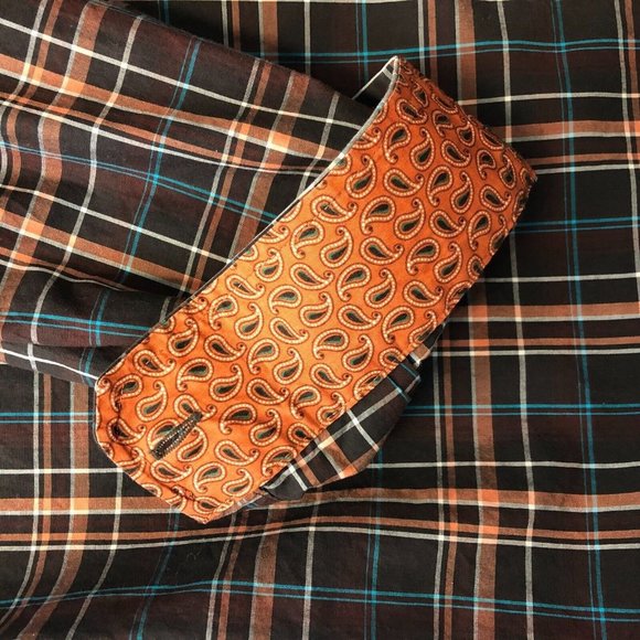 Cinch Western Shirt L Large Button Up Long Sleeve Flip Cuff Plaid Logo Men's - Picture 9 of 12